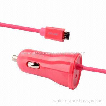 Car Charger, 5V/1A Output with Micro 5-pin, which Can Rely on Micro 5-pin Connector for Power